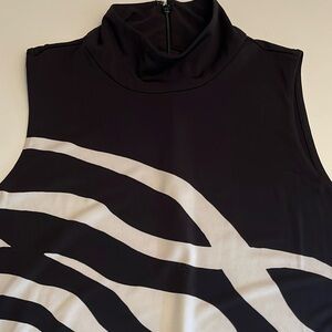 Ellen Tracy Black and White Zebra Print Blouse